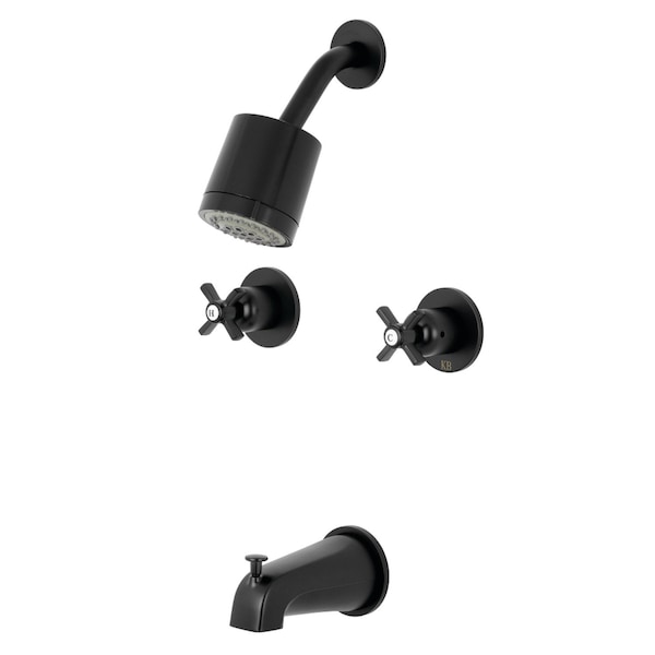 Tub and Shower Faucet, Matte Black, Wall Mount